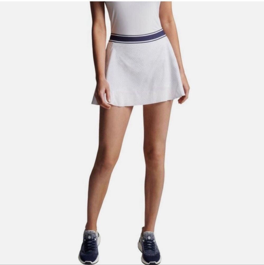 Peter Millar Gabriela White Golf Tennis Skort UPF 50 Navy Stripe NWT Large